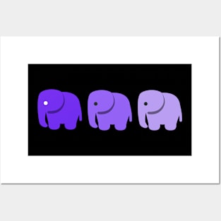 Purple Lavender Violet Elephant Pet Animals Nature Funny Happy Sarcastic Cute Inspirational Spiritual Birthday Gift Posters and Art